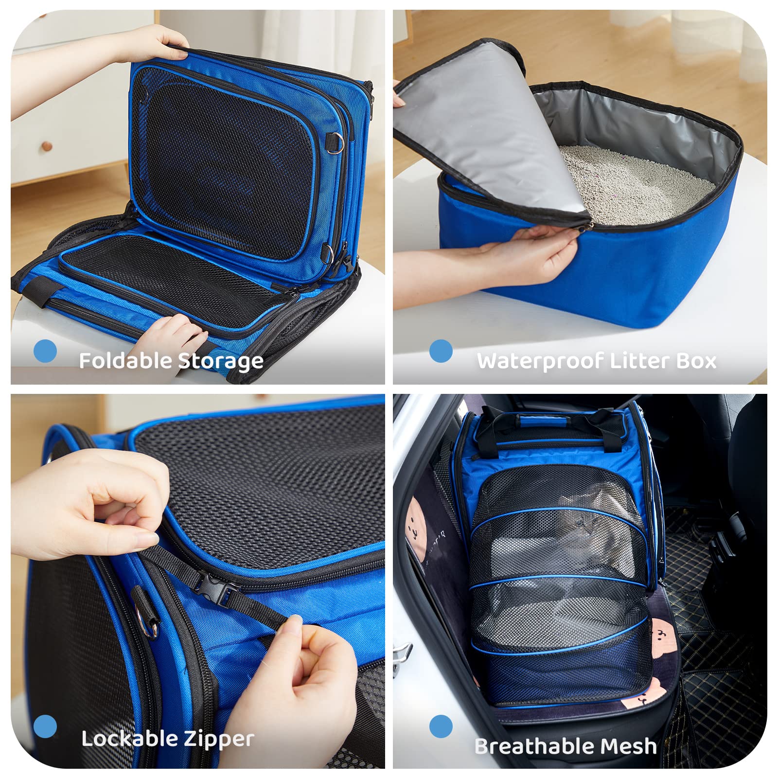 A.FATI cat carrier comfort-cushion adds cozy support for relaxed travel.