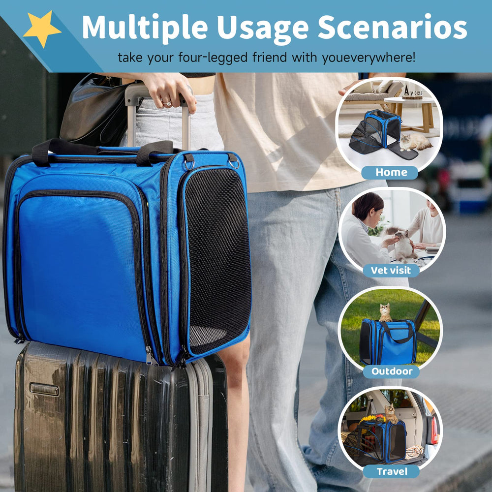 A.FATI cat carrier lockable-zippers secure access for worry-free trips.