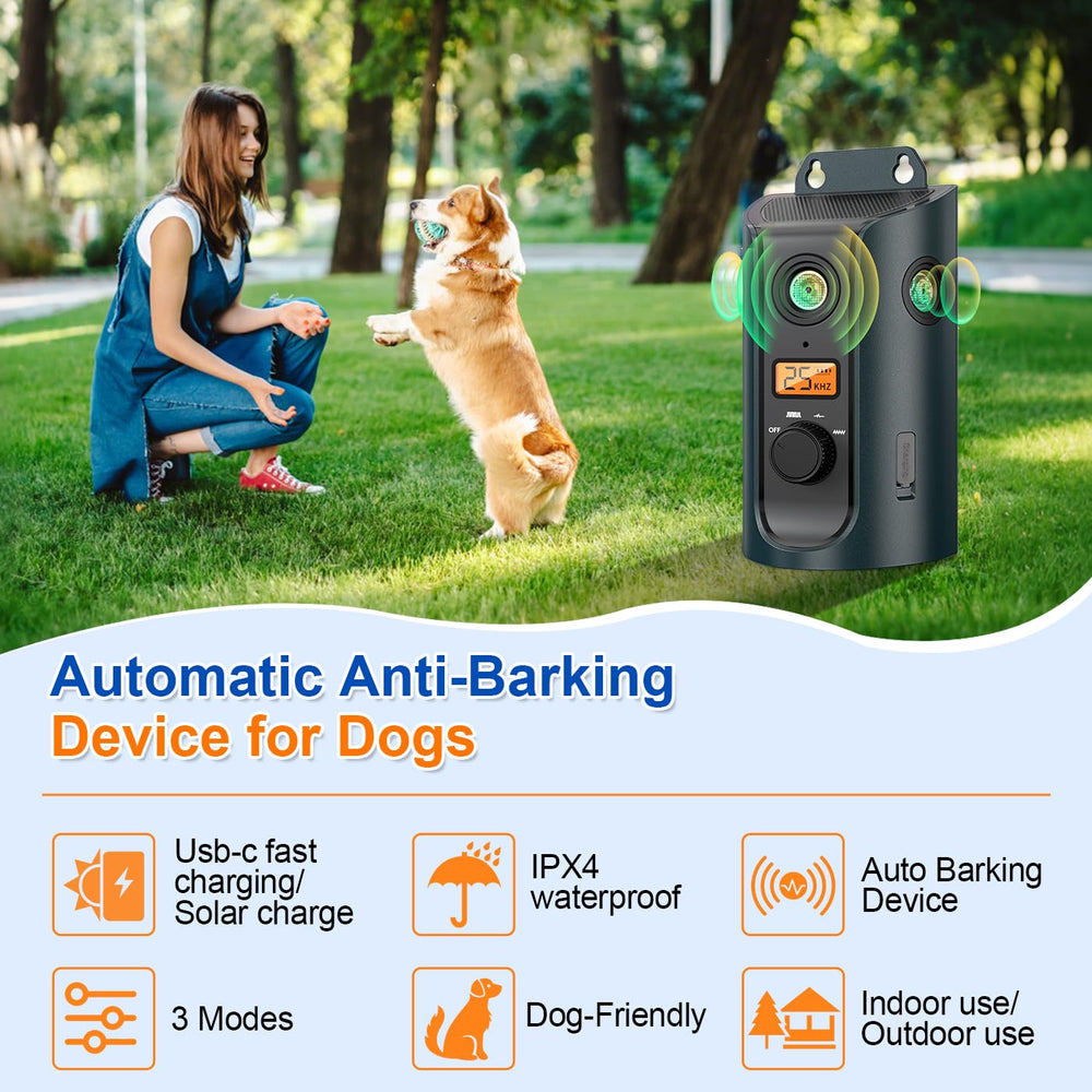 AFDLLDQM Bark deterrent side view for easy outdoor placement and setup.