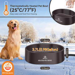 AFDUV heated water bowl outdoor thermostat control keeps water warm for pets
