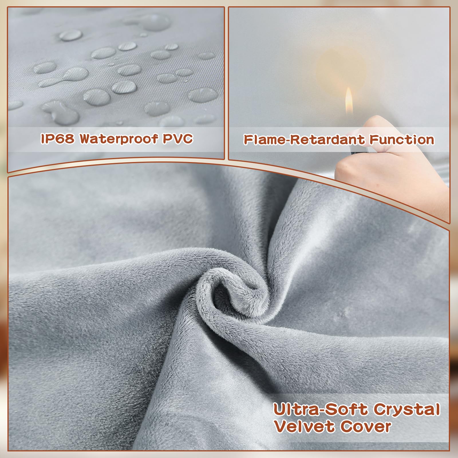 AFDUV pet heating pad chew-resistant cord emphasizes pet-safe, worry-free use.