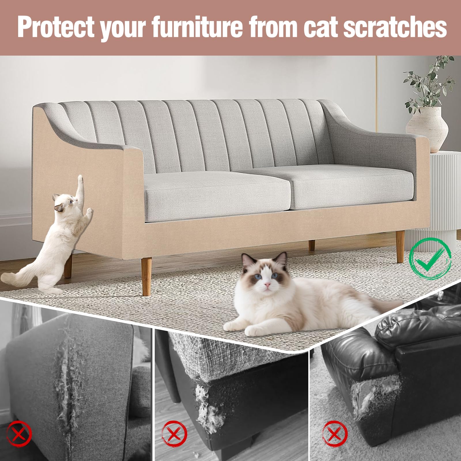 Affiuya DIY cat scratch pad offers customizable sizing for spaces.