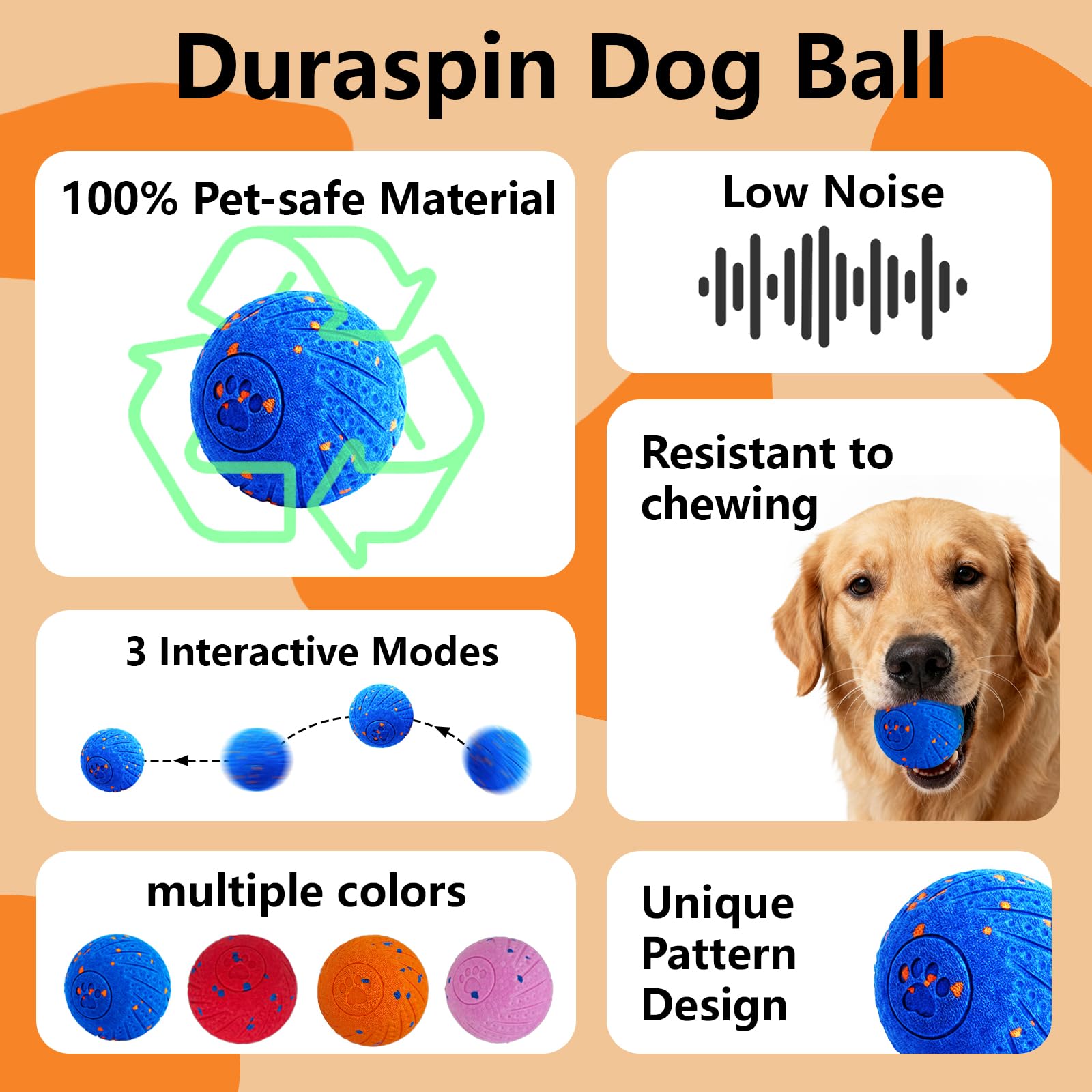 Affiuya Interactive Dog Ball vibrating-action keeps dogs mentally engaged during long play sessions.