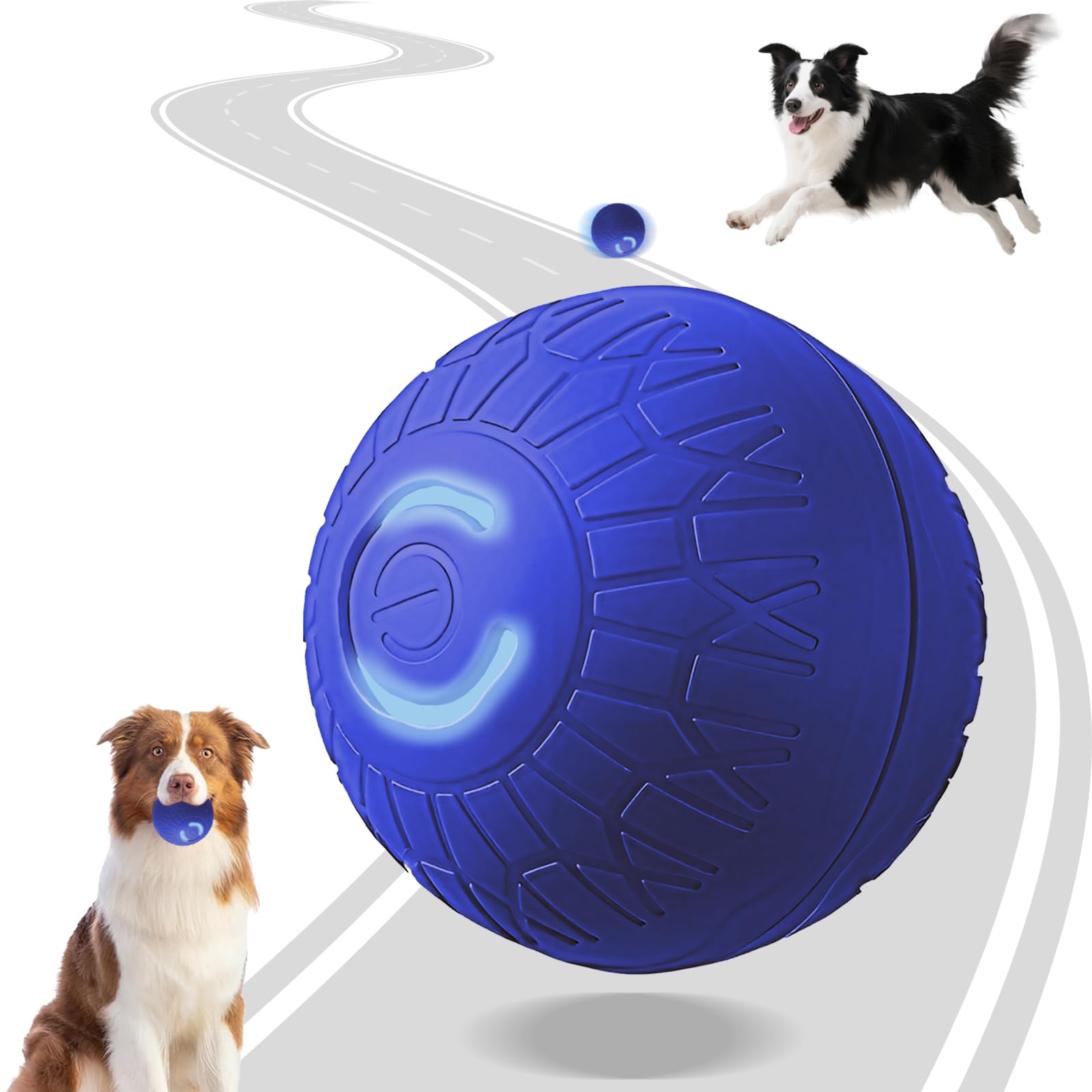 Affiuya interactive Duraspin ball blue exterior showcases a durable, kid-friendly design for safe play.