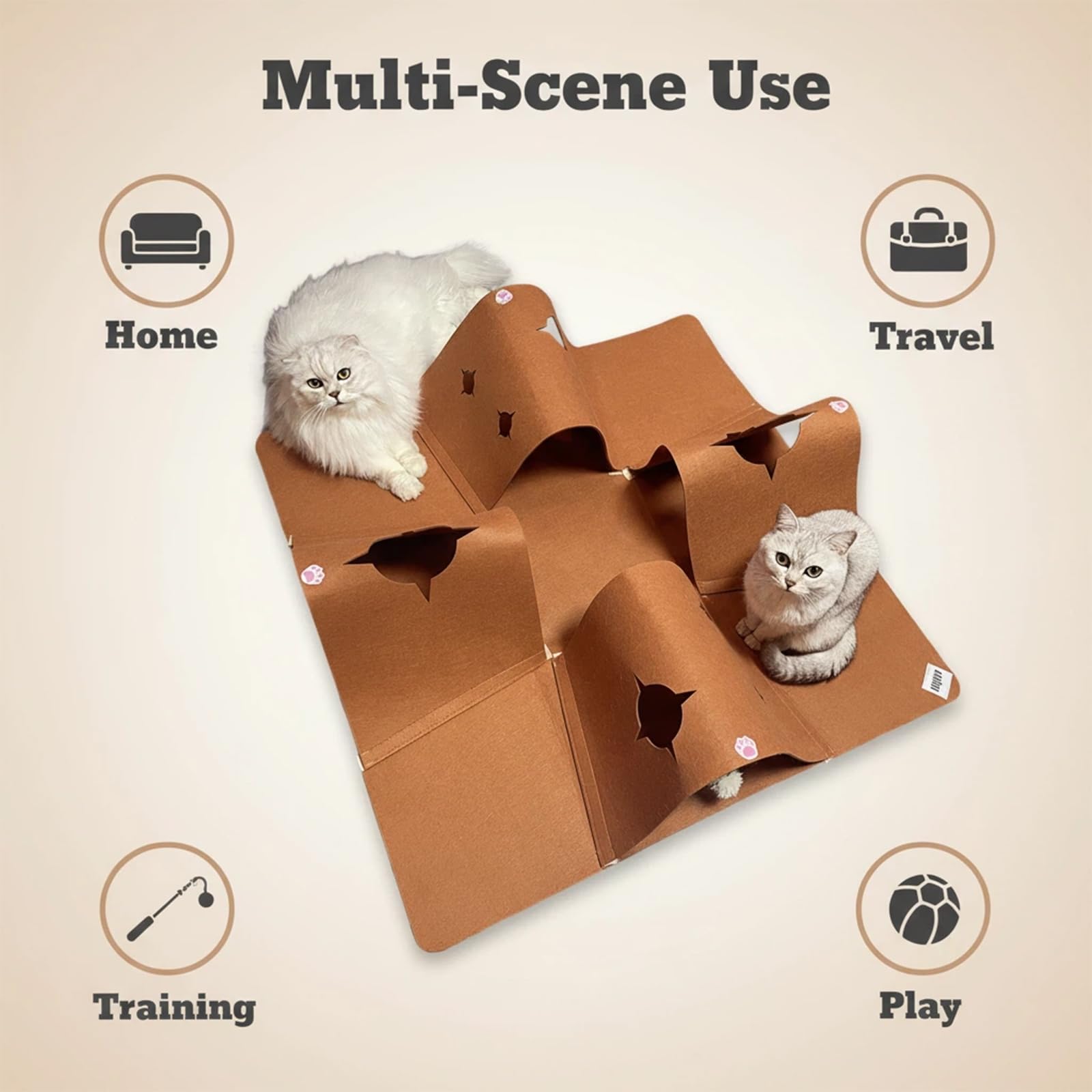AFLIFLI foldable kitty play mat saves space in small apartments.