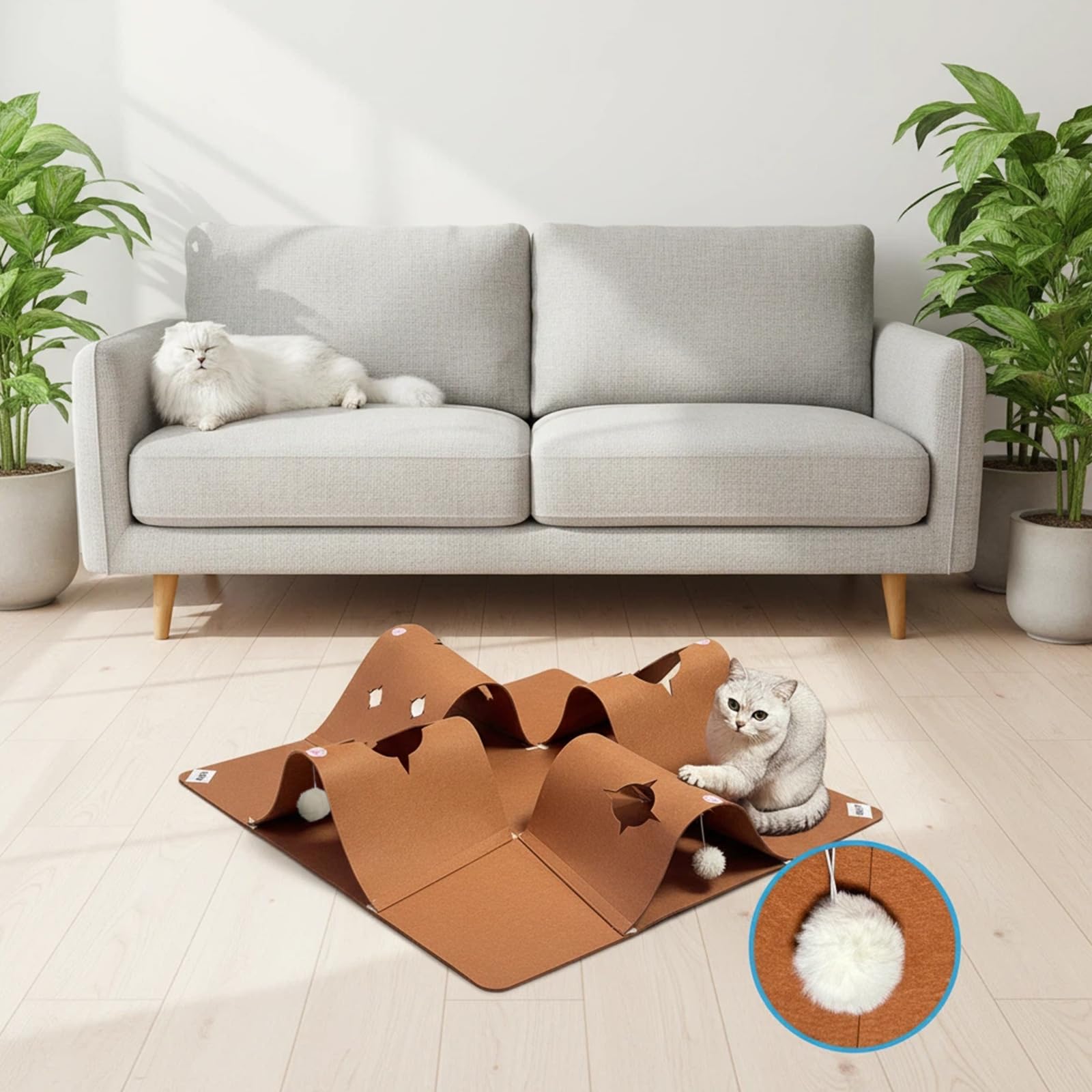 AFLIFLI scratch-resistant felt material ensures durability during claws and play.
