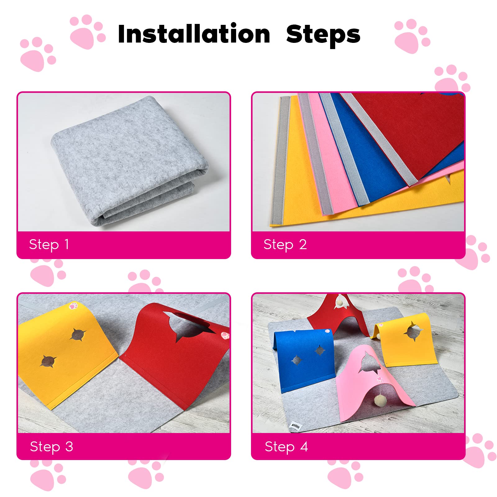 AFLIFLI portable indoor pet tunnel travels easily for on-the-go fun.