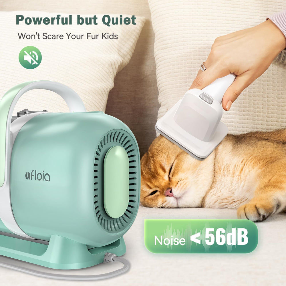 Afloia dog grooming kit 1.5L dust cup reduces frequent emptying during sessions.