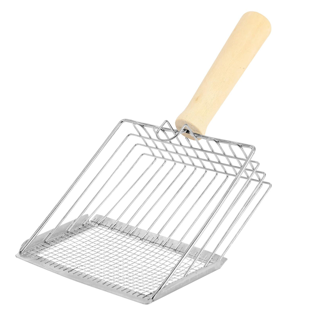 AFOLOREET litter scooper with dual-mesh front for fast sifting and debris removal.