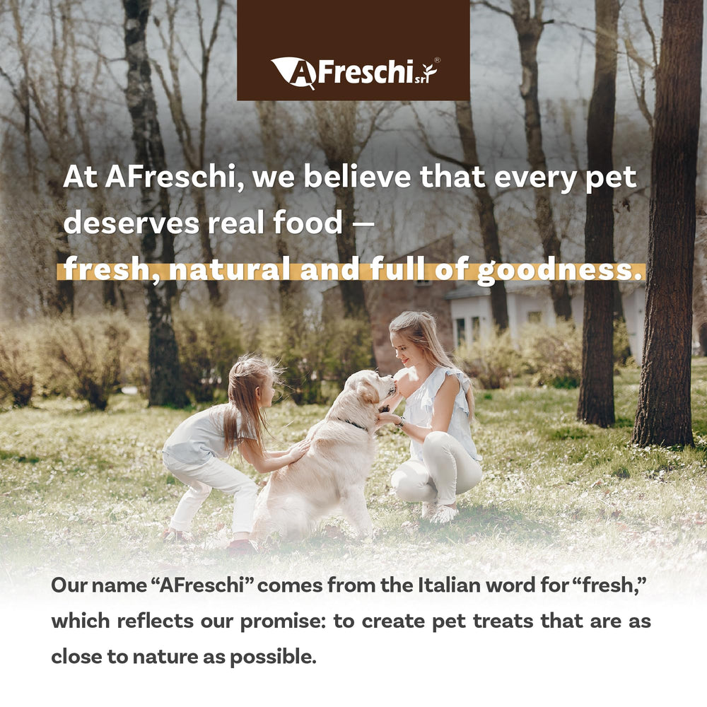 Afreschi air-dried dog food gently dried texture preserves nutrients.