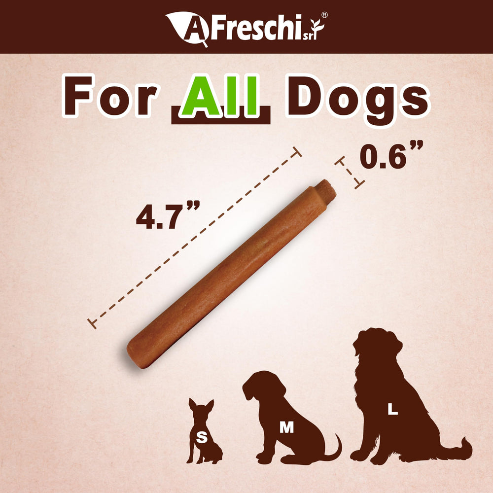 Afreschi chicken dog treats dip-sticks packshot shows grain-free, low-fat snack option for daily treats