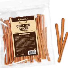 Afreschi chicken dog treats with real chicken first ingredient for tasty protein rewards.