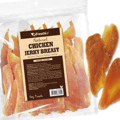 Afreschi Chicken Jerky dog treats packaging for convenient, protein-rich rewards.