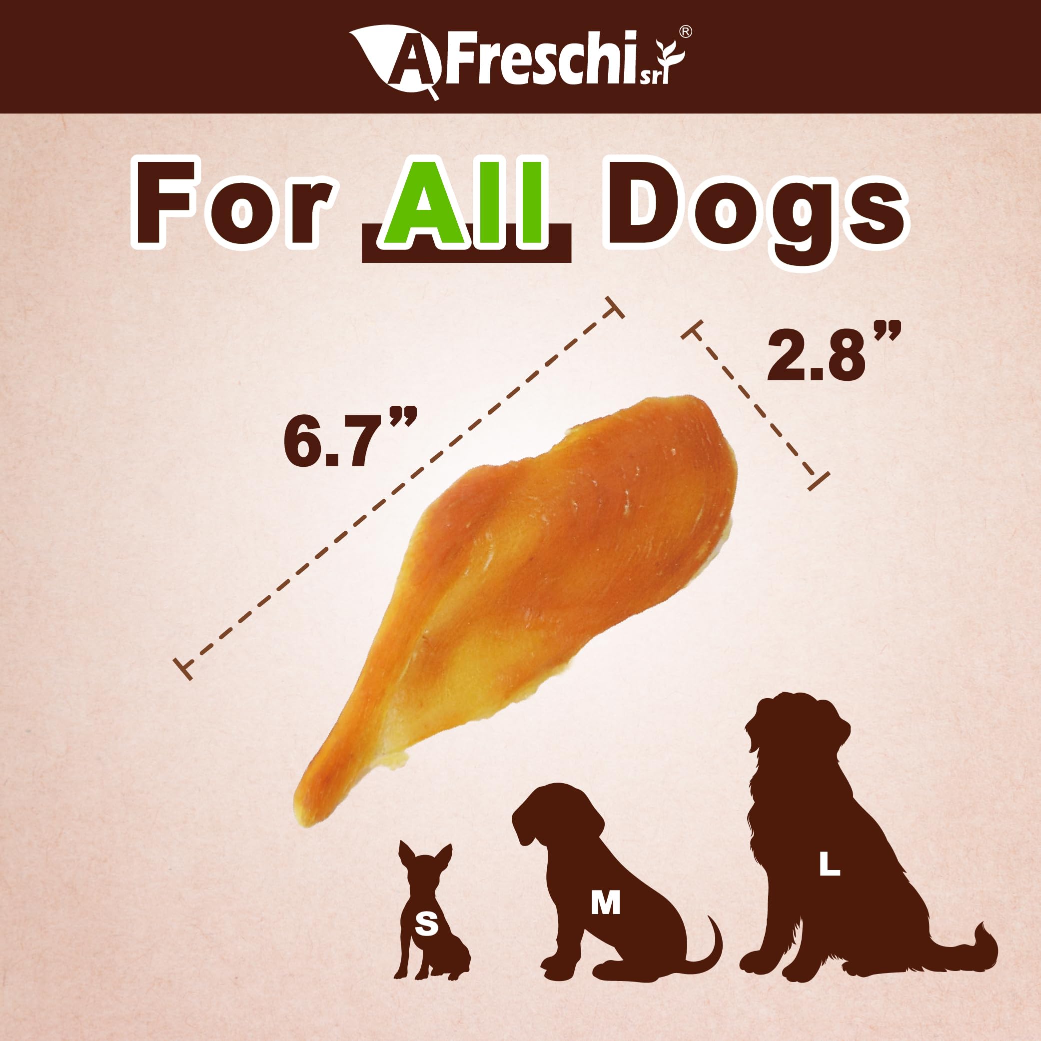 Afreschi Chicken Jerky high-protein bites ideal for active dogs' daily energy.