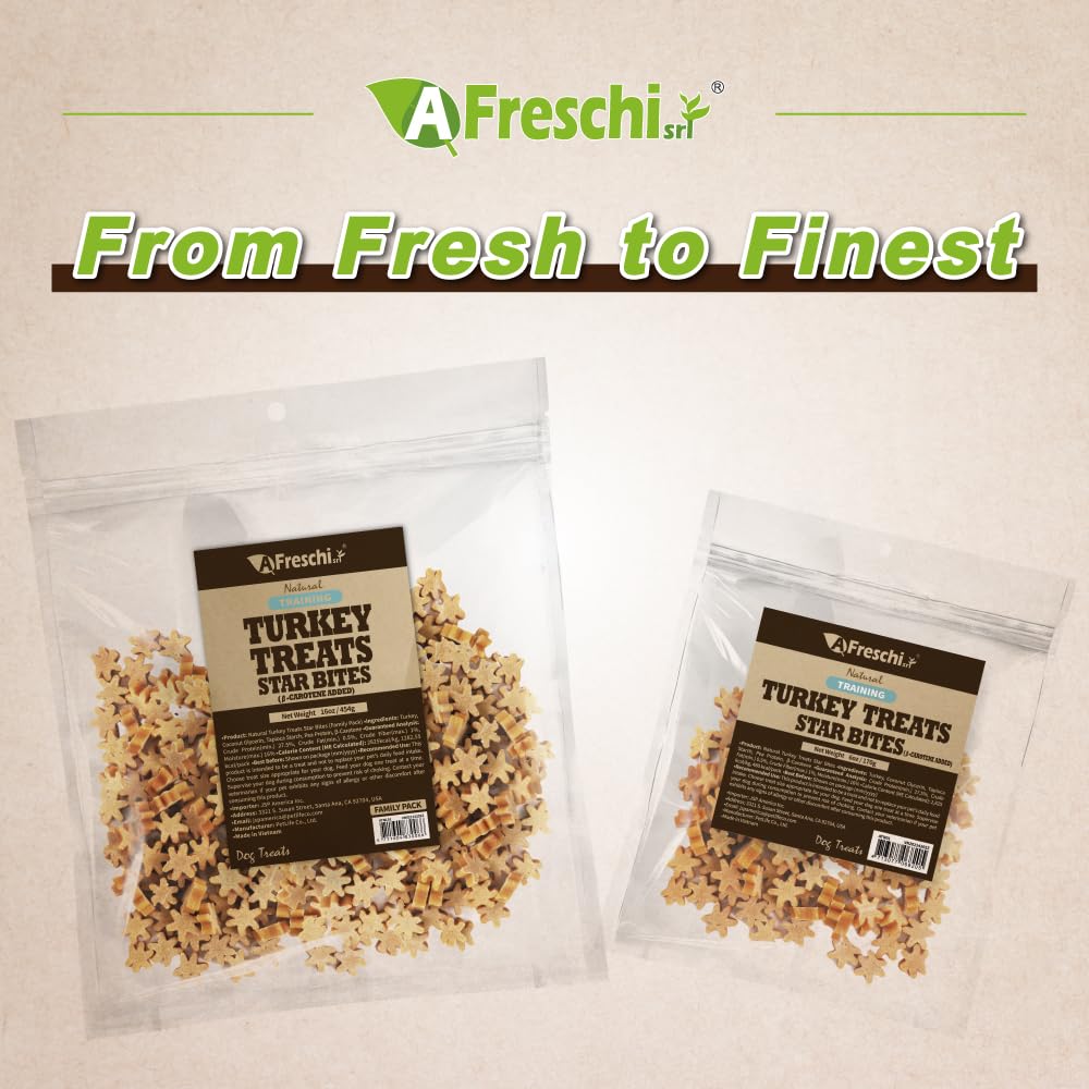 Afreschi star-bites enjoyed by a small dog during a snack session.