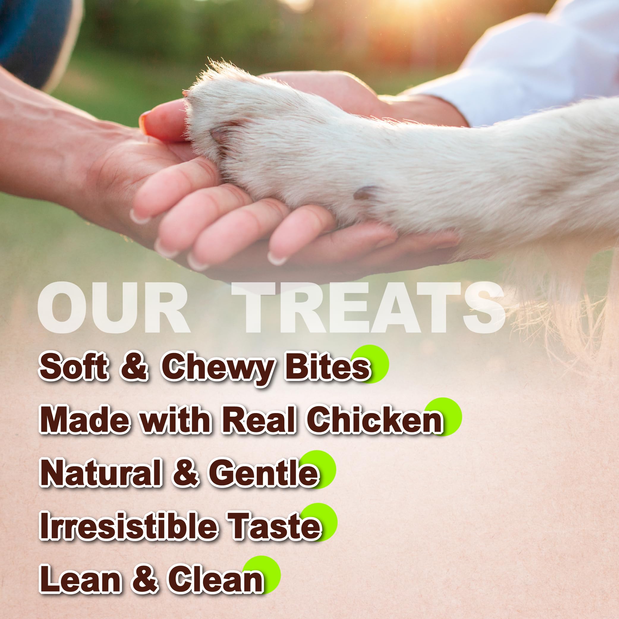 Afreschi soft chicken dog treats real-chicken ingredient highlight emphasizes protein-rich snack.