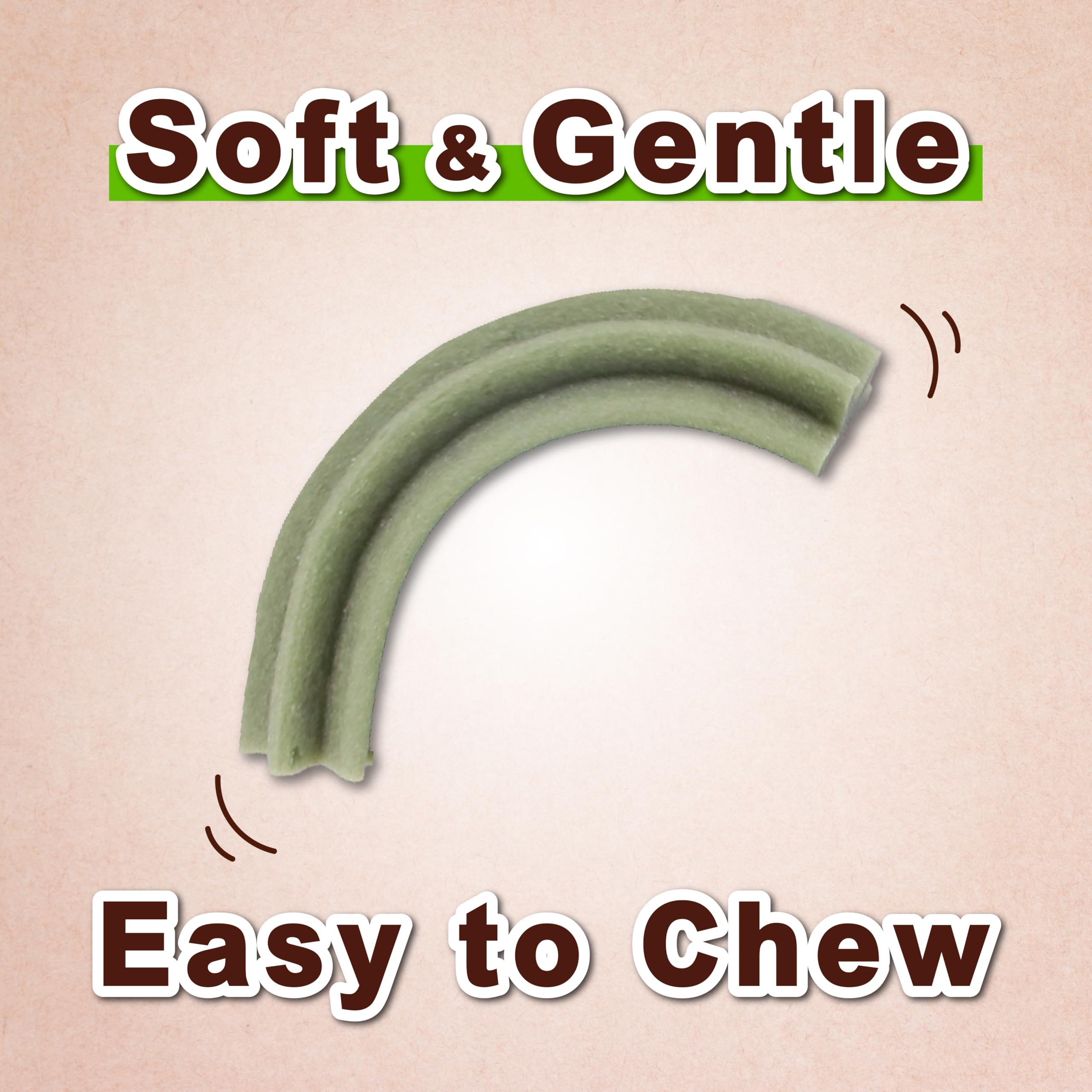 Afreschi Soft Dental Dog Treats puppy-senior-friendly-size fits dogs of all ages.