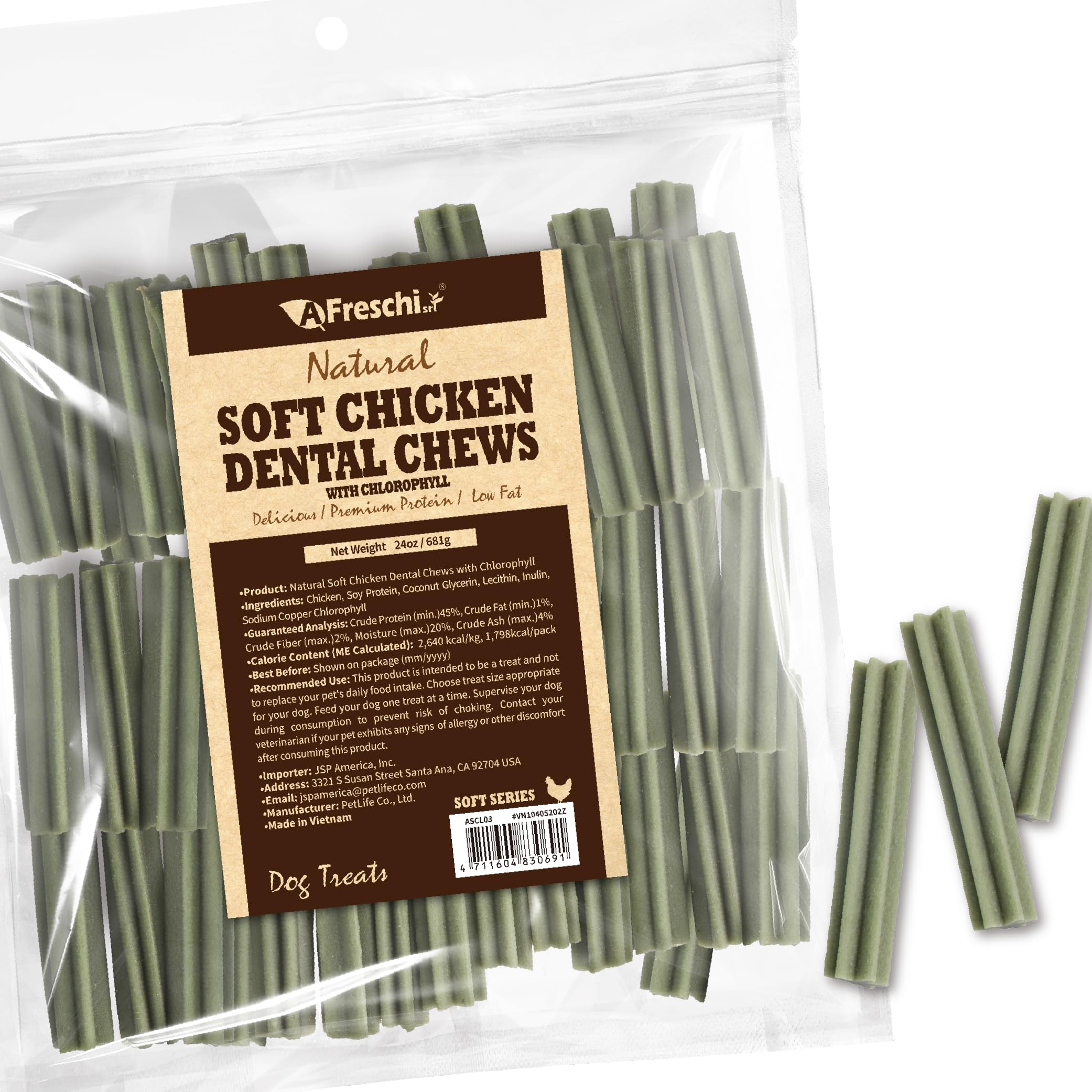 Afreschi Soft Dental Dog Treats soft-chewy bites ideal for training rewards.