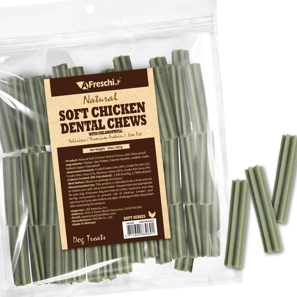 Afreschi Soft Dental Dog Treats soft-chewy bites ideal for training rewards.