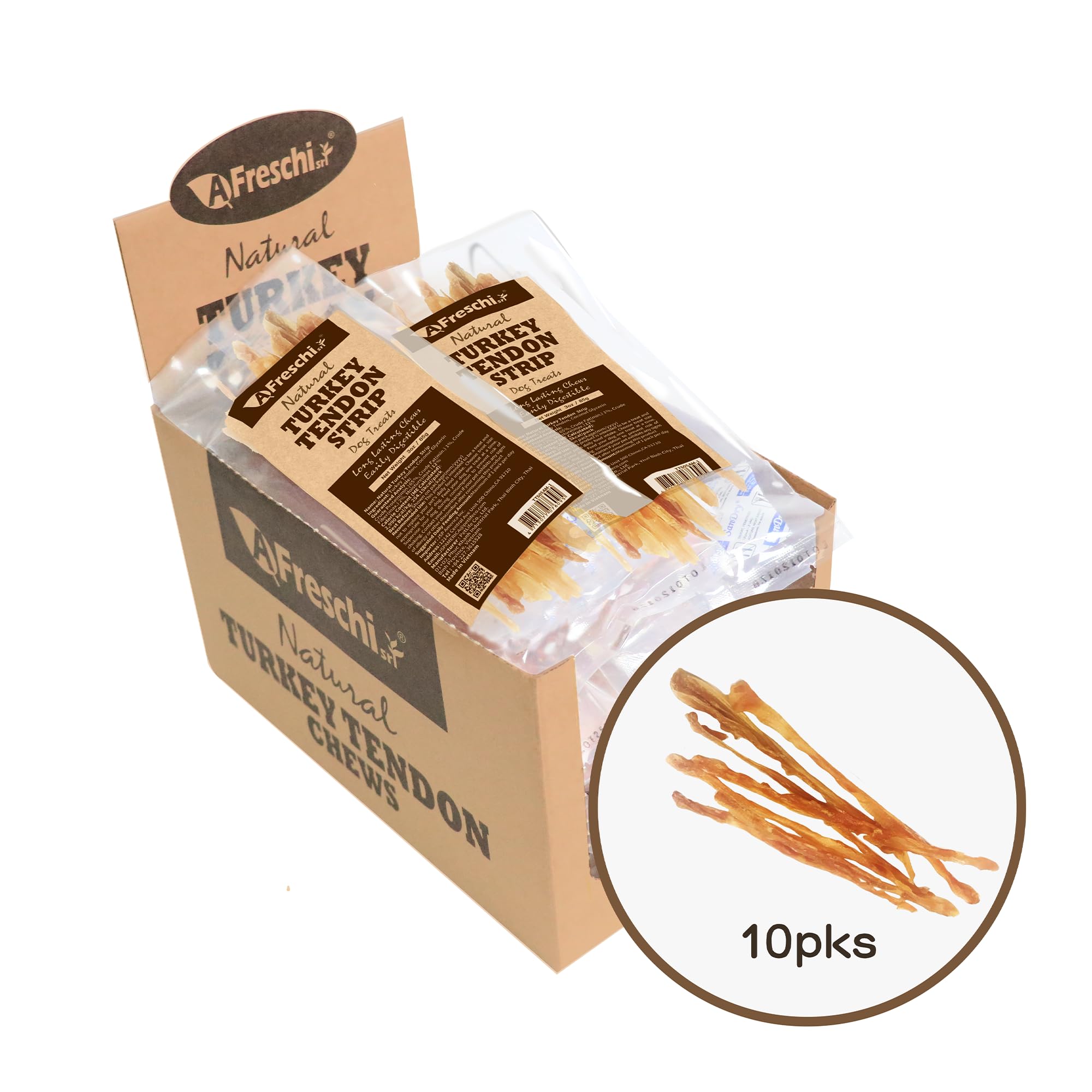 A Freschi srl turkey tendons long lasting chew for moderate chewers
