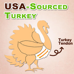 Afreschi Turkey Tendon for Dogs in use by a puppy during quiet chew time.