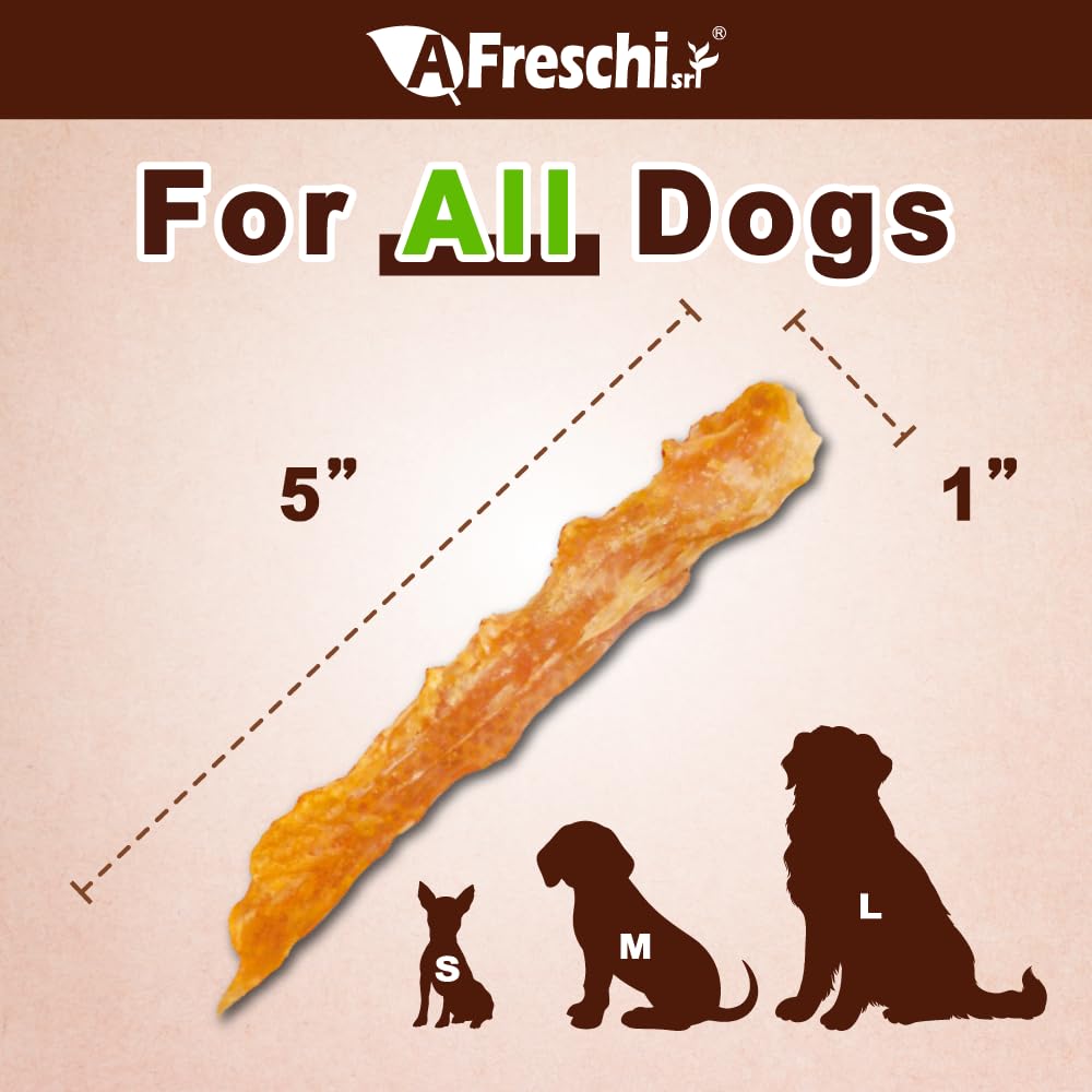 AFreschi Turkey Tendons bag closeup highlights clean ingredients for mindful chewing.
