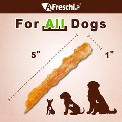 AFreschi Turkey Tendons bag closeup highlights clean ingredients for mindful chewing.