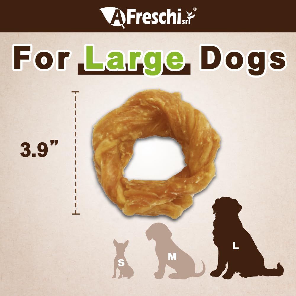 AFreschi Turkey Tendons chew texture close-up highlighting chewy, long-lasting chew.