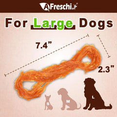 AFreschi Turkey Tendons closeup highlights natural, rawhide-free snack for dogs.