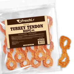 AFreschi turkey tendons dog treat pack, natural chews for medium breeds.