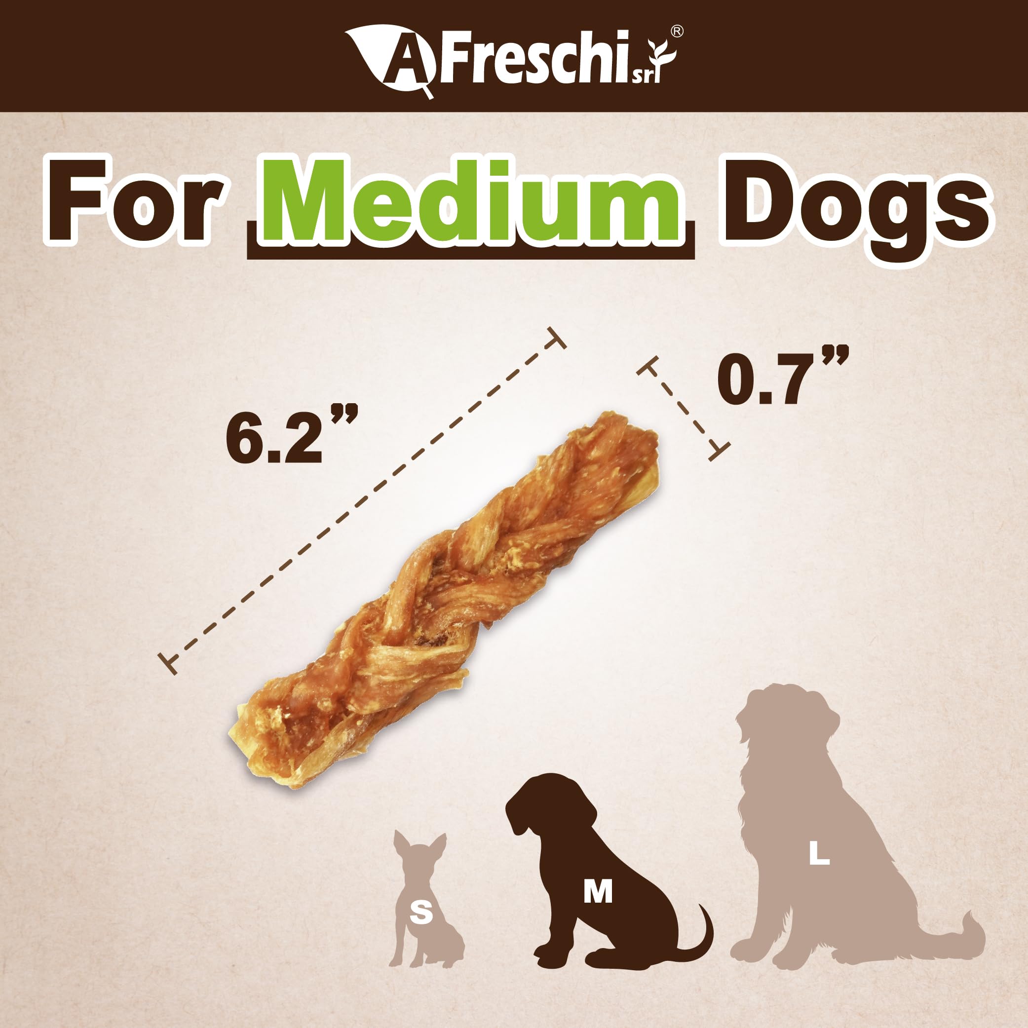 AFreschi Turkey Tendons for Dogs close-up texture highlights chewy satisfaction