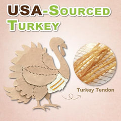 AFreschi Turkey Tendons hypoallergenic-dog-treat shown in product shot for sensitive stomachs.