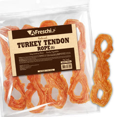 AFreschi turkey tendons 10oz pack for large dogs, a long-lasting chew.