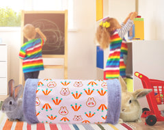 AFYHH collapsible portable tunnel folded and expanded for travel and storage.