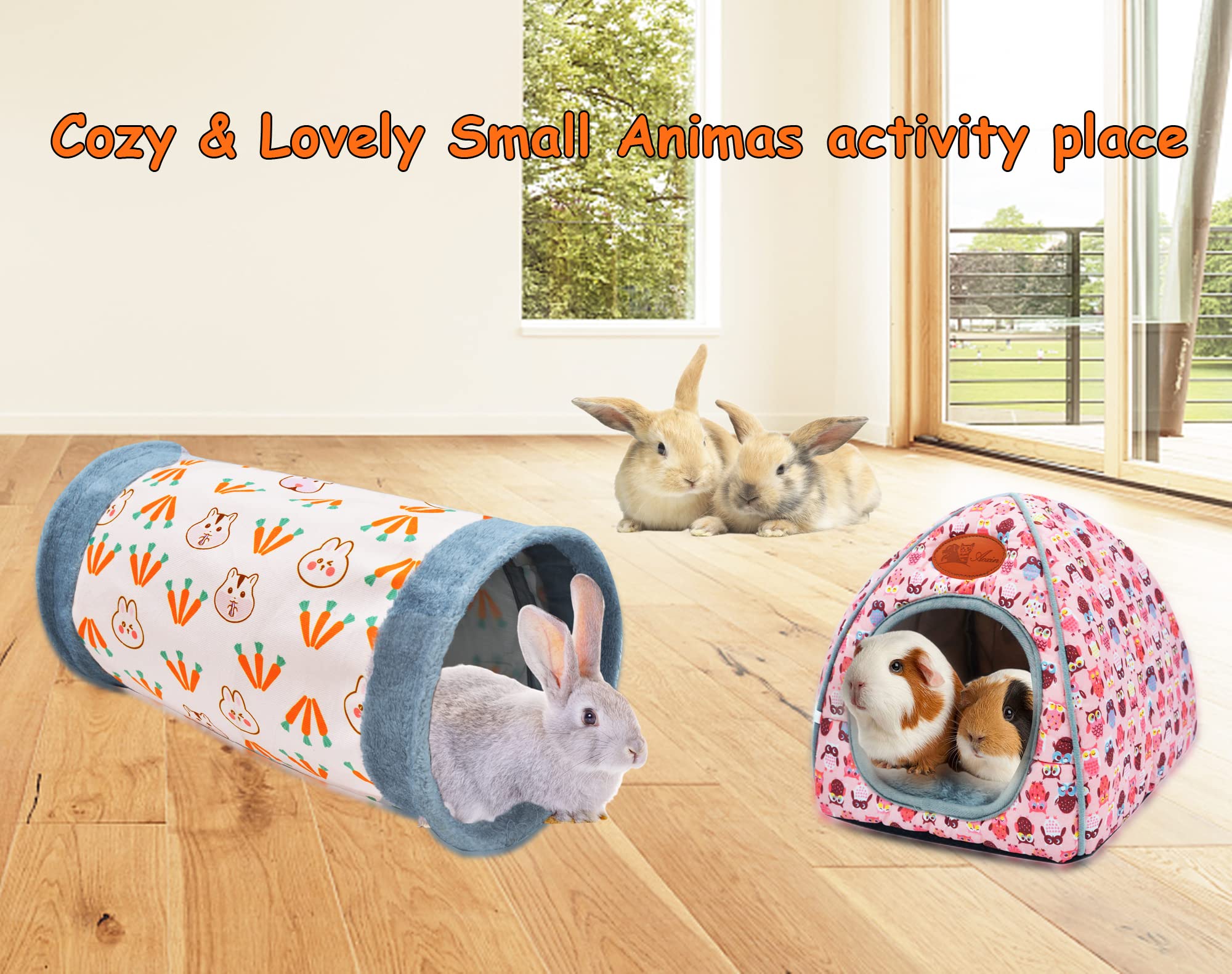 AFYHH pink tunnel for small pets showcases inviting play sanctuary.