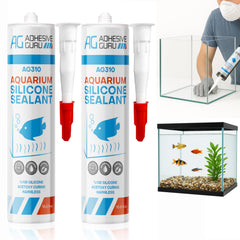 AG Adhesive Guru aquarium sealant clear tube closeup for precise leak sealing