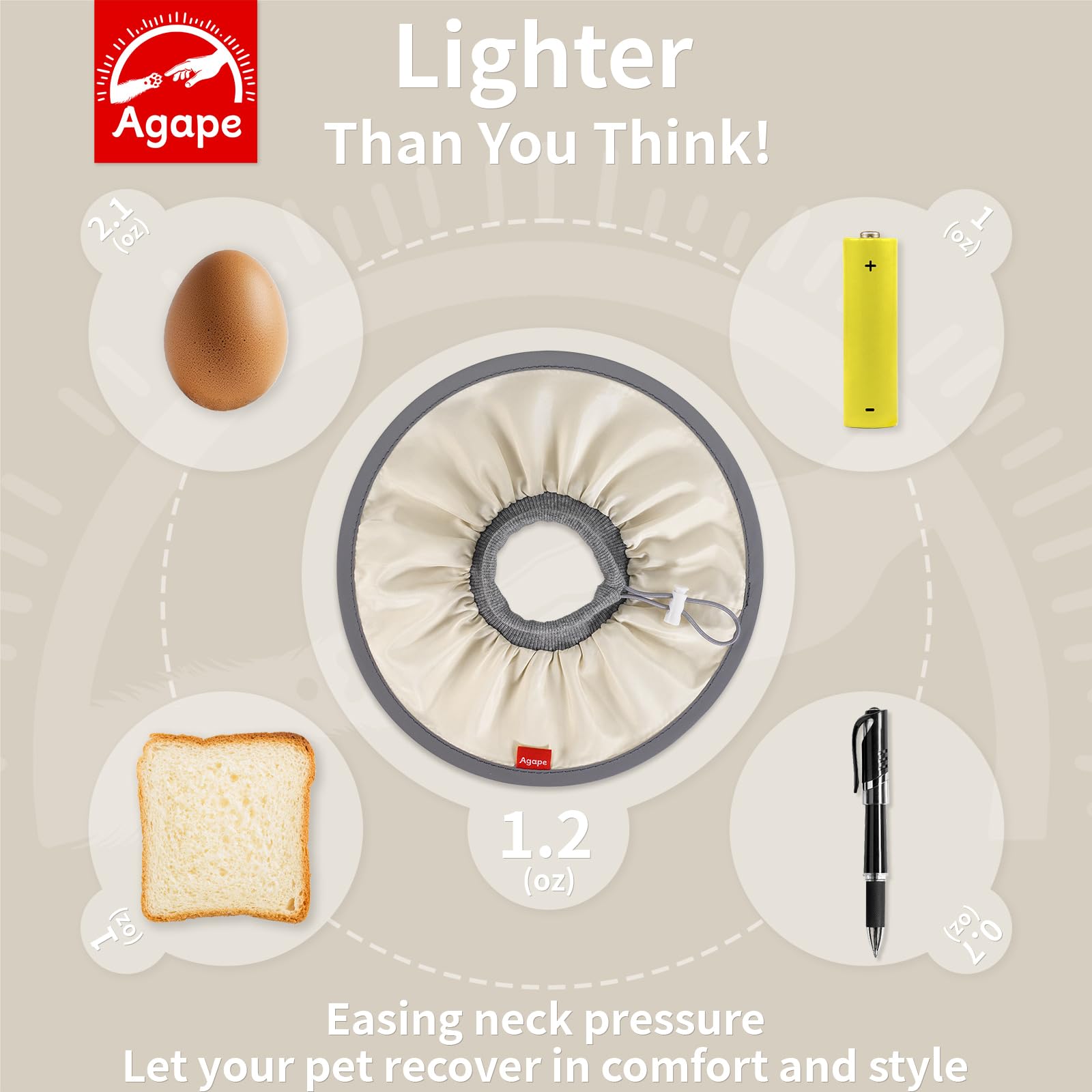 Agape cat cone reflective design enhances nighttime visibility and safety.