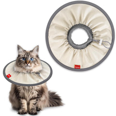 Agape cat cone soft recovery collar on a cat for gentle healing and comfort.