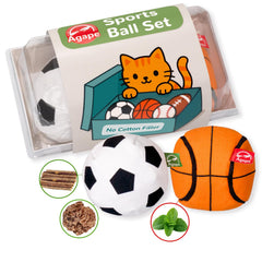 Agape catnip-silvervine filled toy ball, enticing scent and playful chewing action for indoor cats.