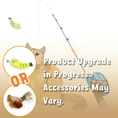 AGGER cat casting fishing pole toy fish bell adds auditory cue for engagement