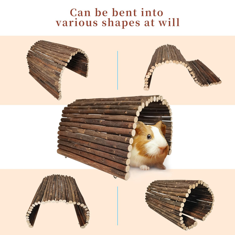 AGGQQA Guinea Pig Hideout natural-wood emphasizes authentic environment and security.