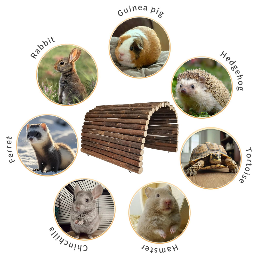 AGGQQA Guinea Pig Hideout size-21x11-75in supports multiple small pets.