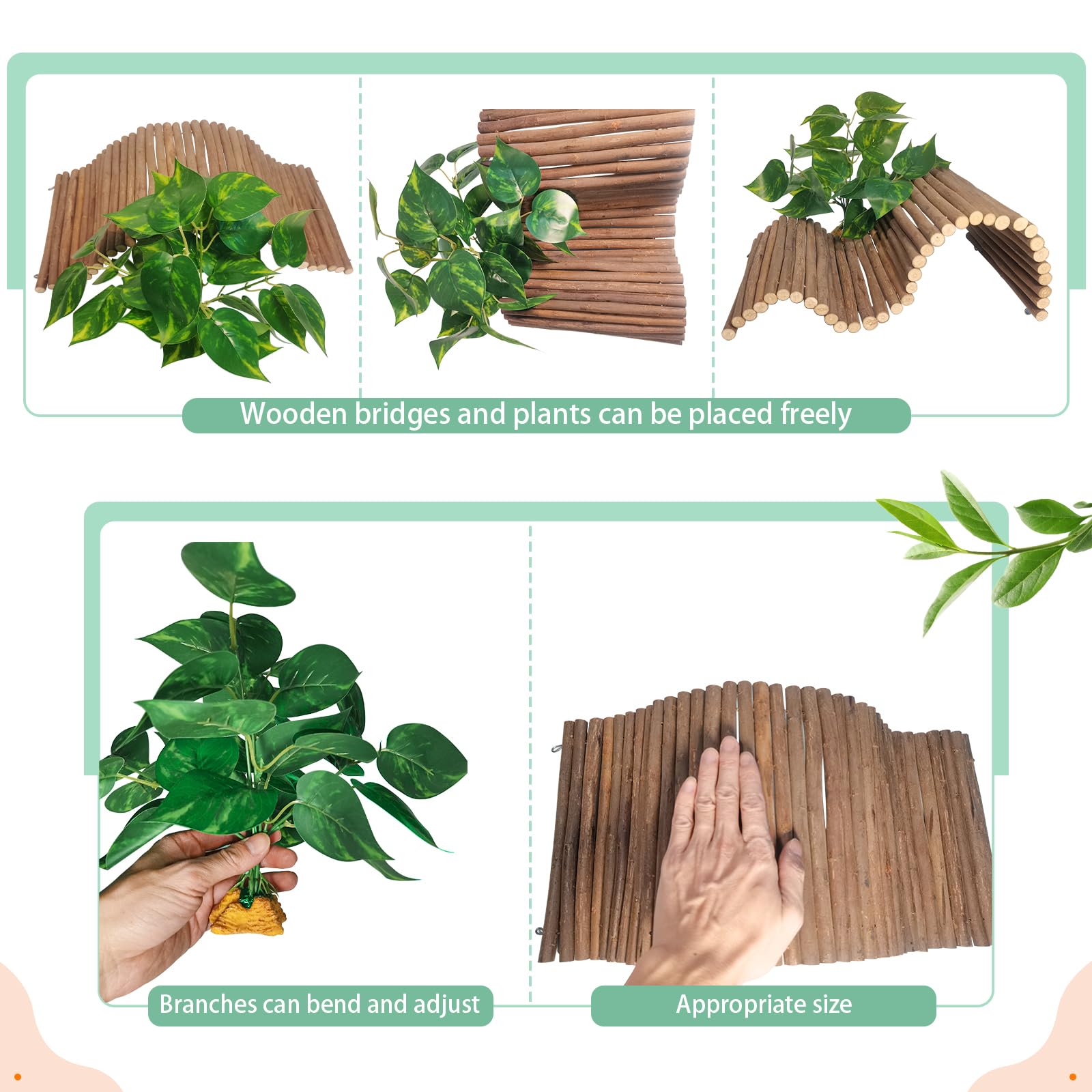 AGGQQA tortoise basking platform integrated with plants for warm exposure