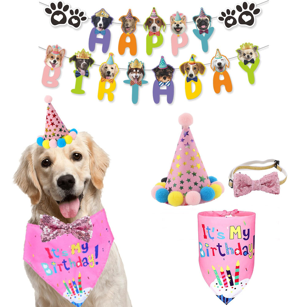 Agirlvct dog bandana It’s My Birthday for adorable party photos