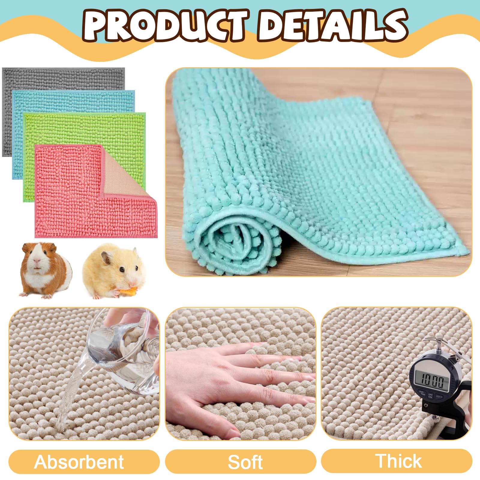 Agolctry washable fleece mats 16x12 inch provide soft, dry bedding.