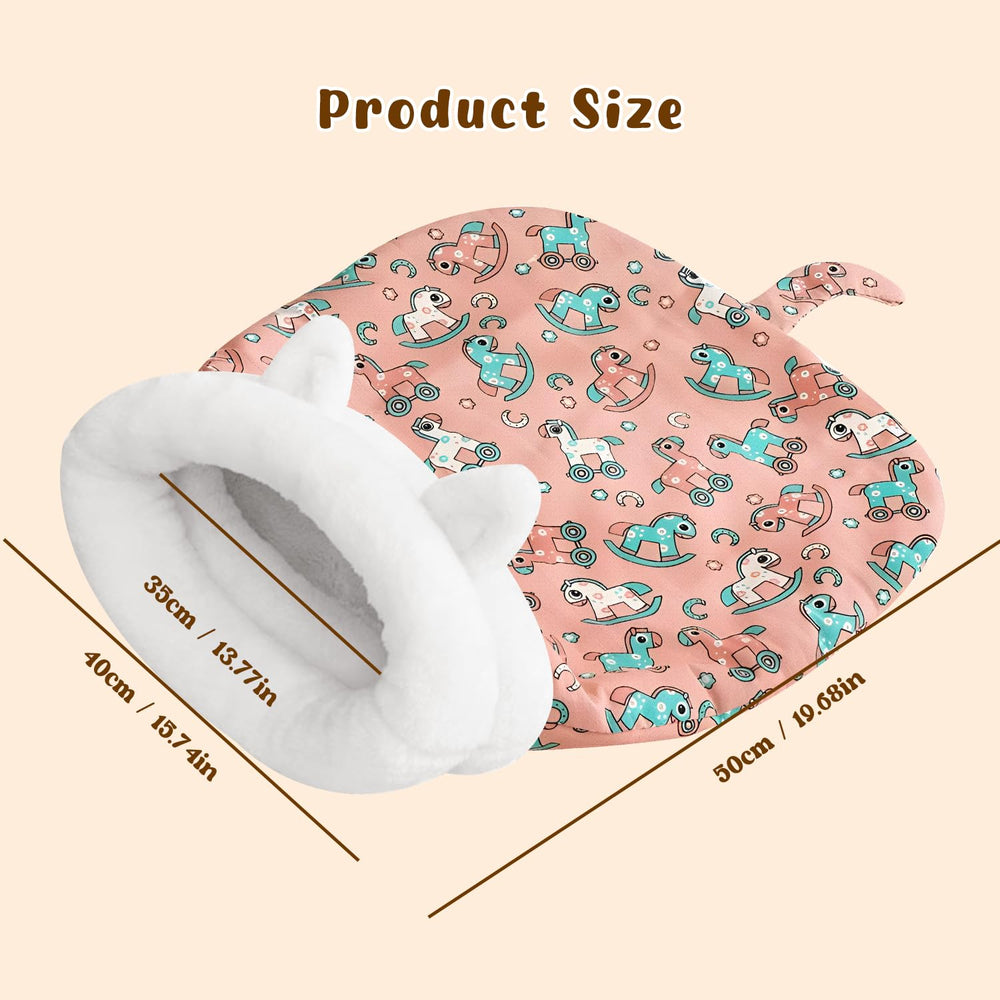 agoname Cat Winter Sleeping Bag flat bed view for stretching