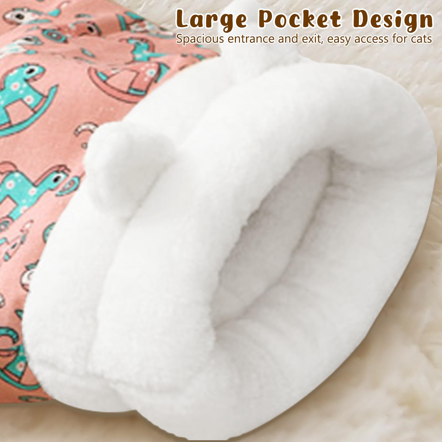 agoname Cat Winter Sleeping Bag portable design easy to move between rooms