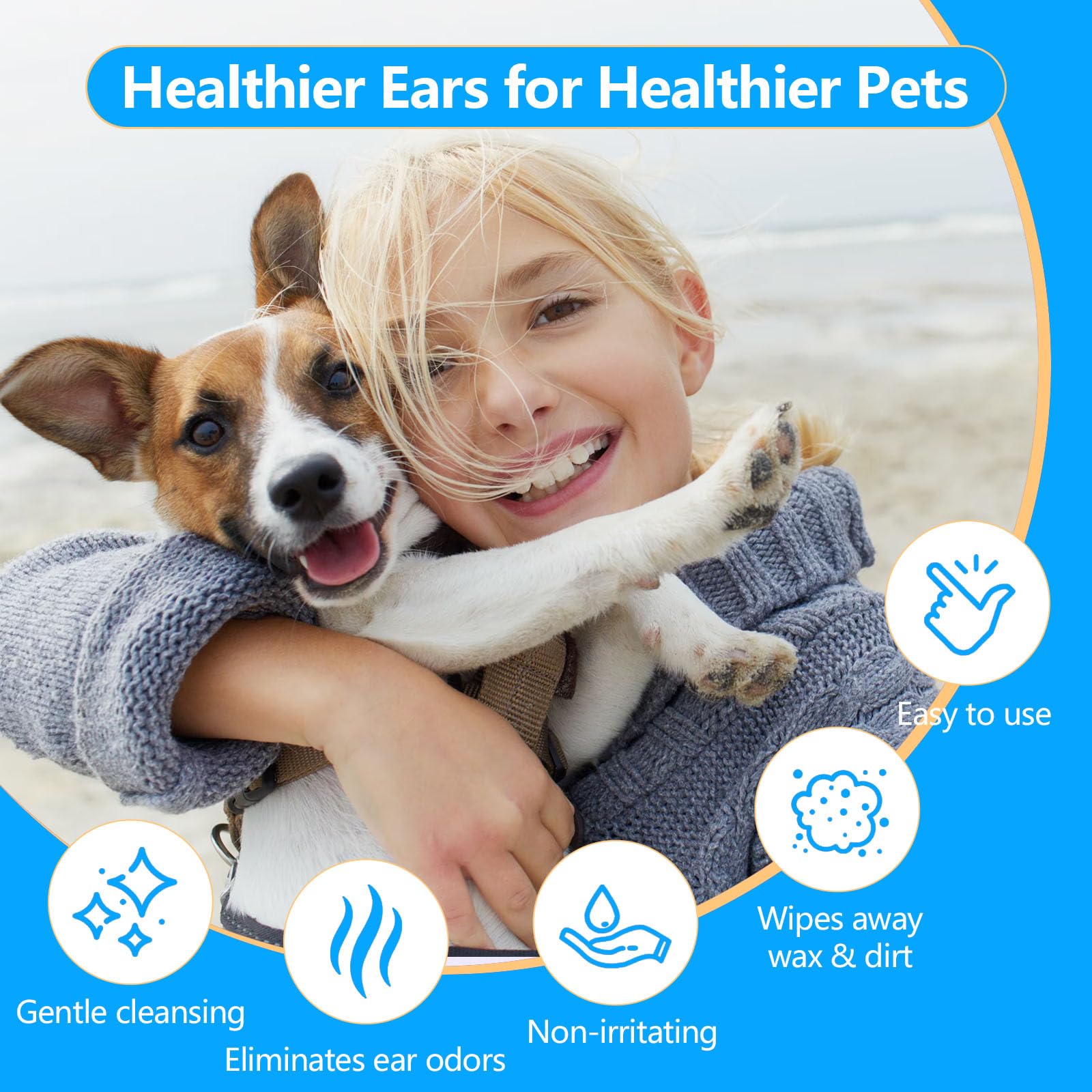 AGOODTO Dog Ear Finger Wipes multi-pack display for multiple cleaning sessions.