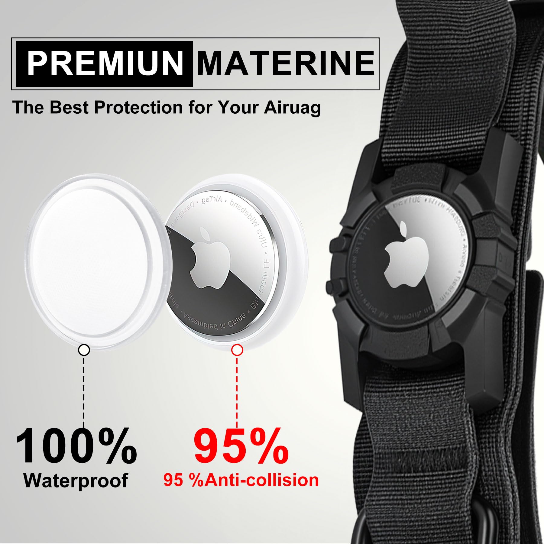 AGPETS AirTag-compatible dog collar buckle demonstrates durable integration for reliable tracking.