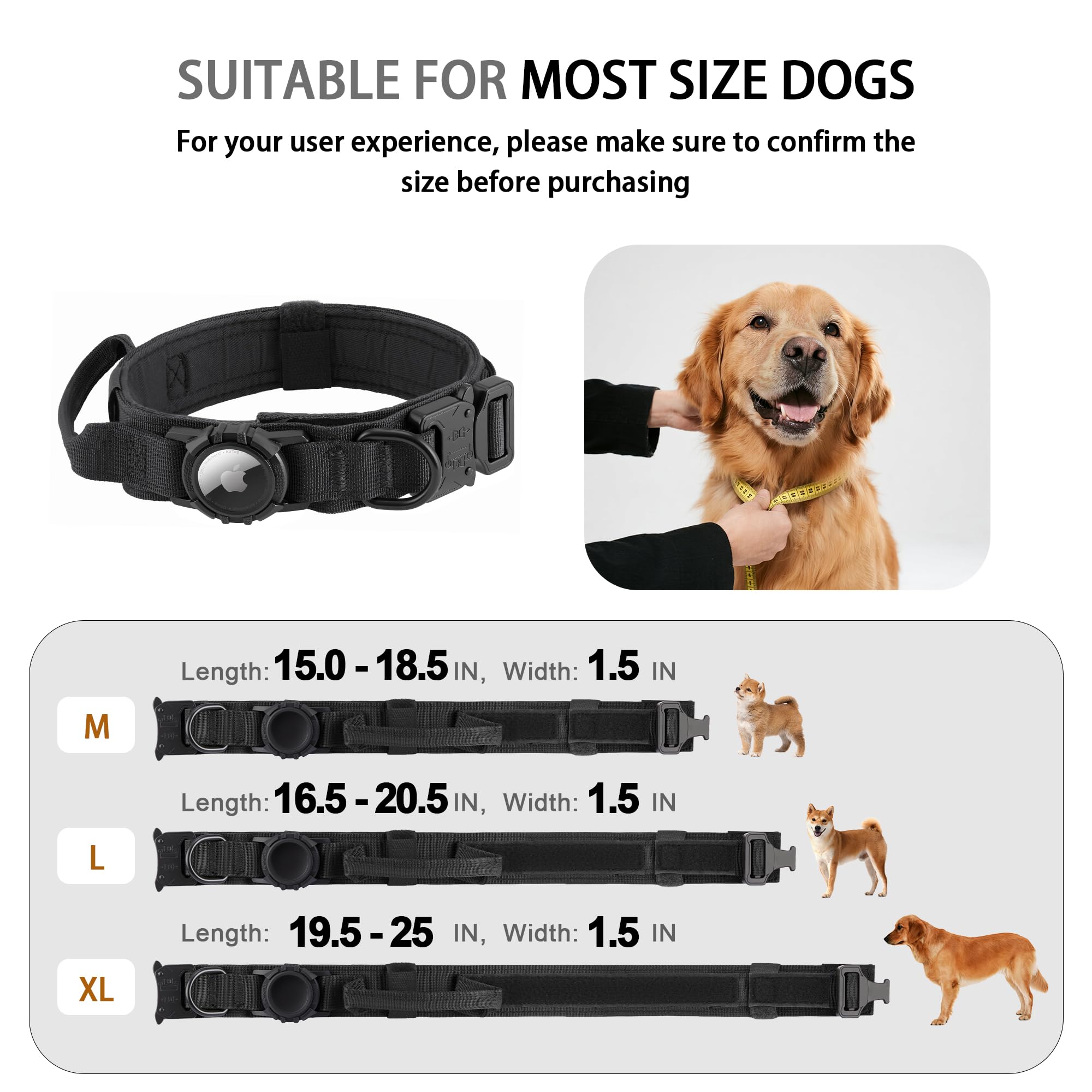 AGPETS Control handle on a large-dog collar assists gentle control.